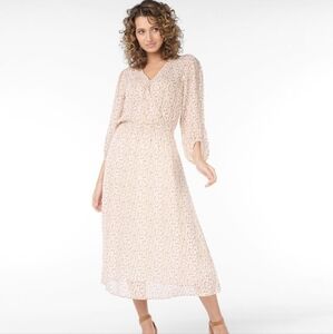 ESQUALO Dress Overlap Pastel‎ Cheetah Cream Womens Size 14 NWT